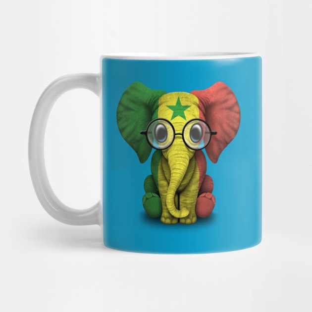 Baby Elephant with Glasses and Senegal Flag by jeffbartels